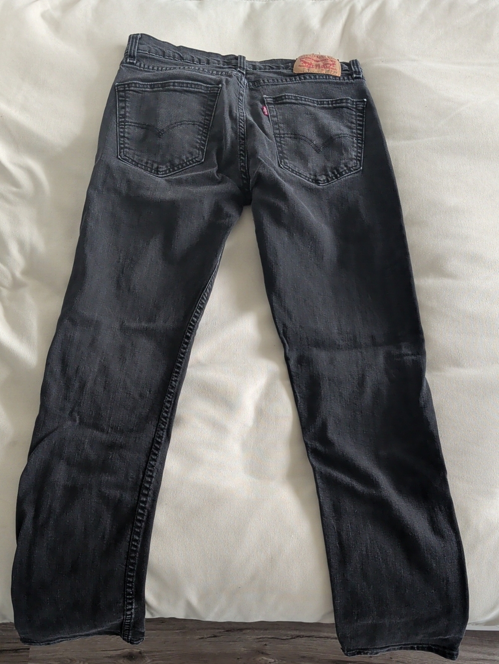 Levi's Black Straight Leg Denim Jeans - Back View